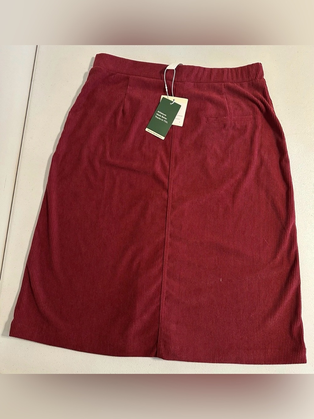 Halara Auracord Cloud Maroon Corduroy Knee Length Skirt NWT New Large L
